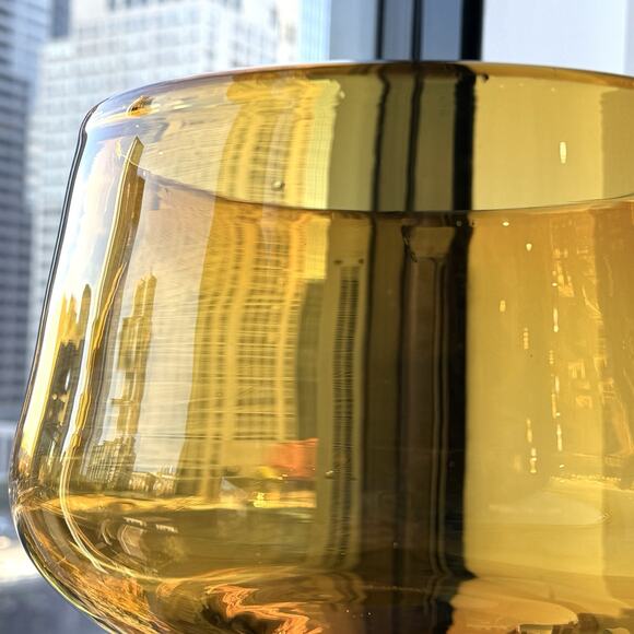 Blenko Handmade Glass 7122 Large Bowl Vase Wheat John Nickerson Art Glass 9 1/4” - Picture 8 of 11